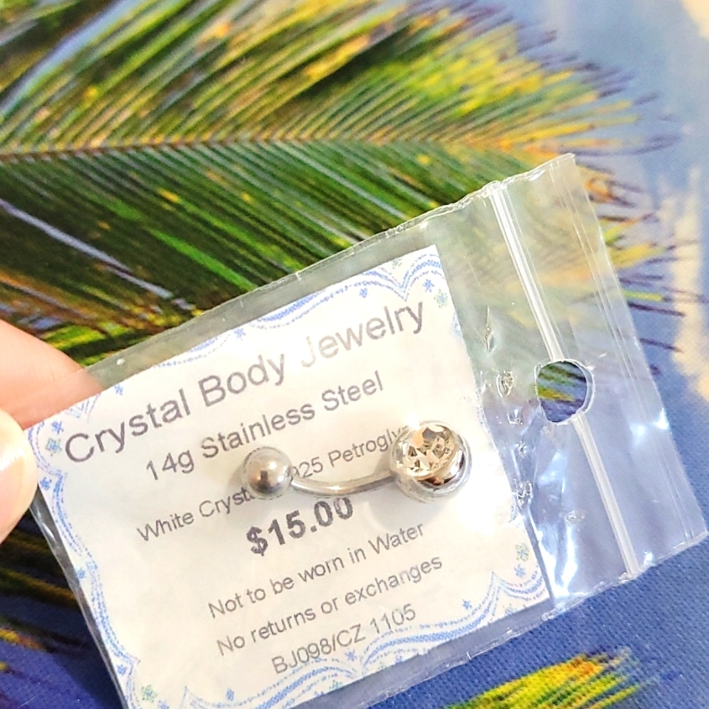 Body Jewelry, Belly ring. never worn 14g, 925k sterling silver